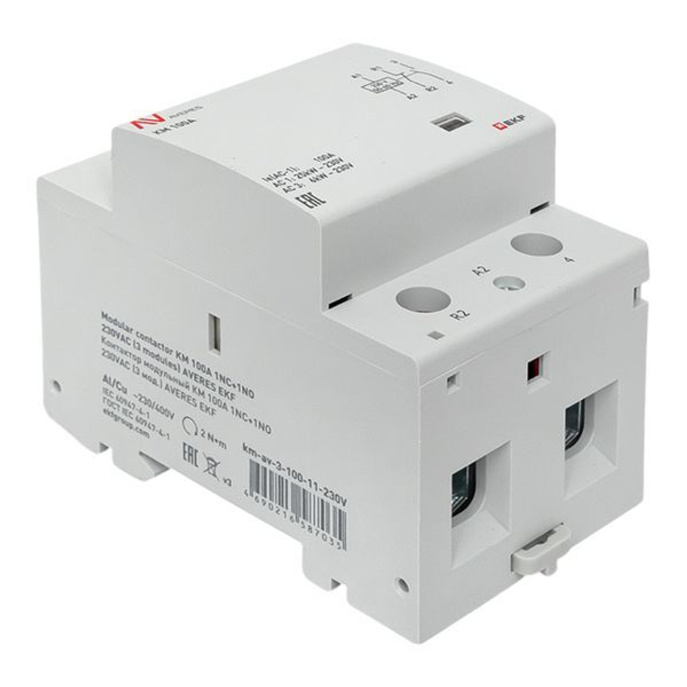 Контактор модульный EKF km-av-3-100-11-230V