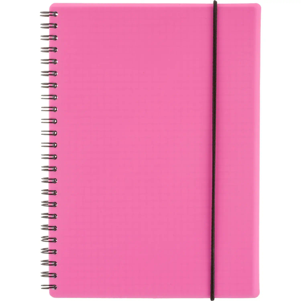 Бизнес-тетрадь Тетрадь Attache Neon А5 96л кл.спираль обл. пластик розовый