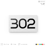 Номер на дверь 302, табличка на дверь для офиса, квартиры, кабинета, аудитории, склада, белая 120х70 мм, Айдентика Технолоджи