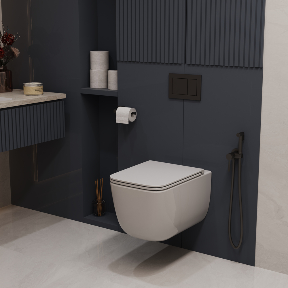 Унитаз подвесной Lina VT1-53T Tornado, цвет белый, ультратонкое soft-close сиденье