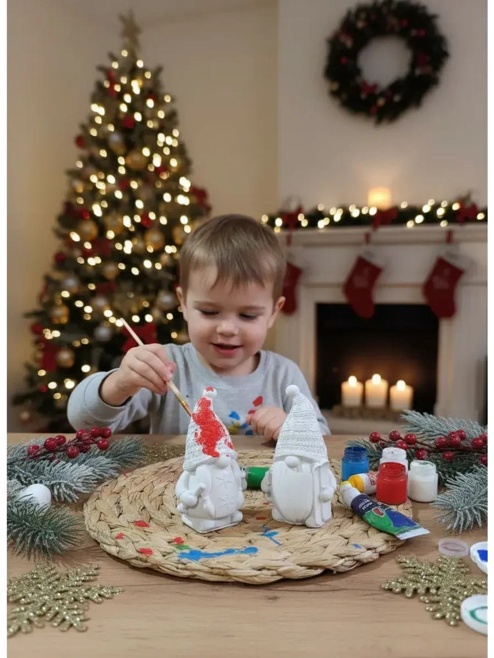 Новогодний декор гномики набор 2 шт.