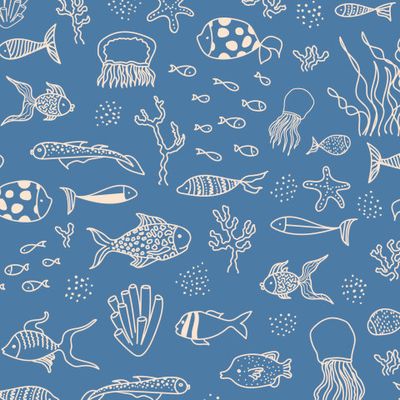 Рыбки на синем