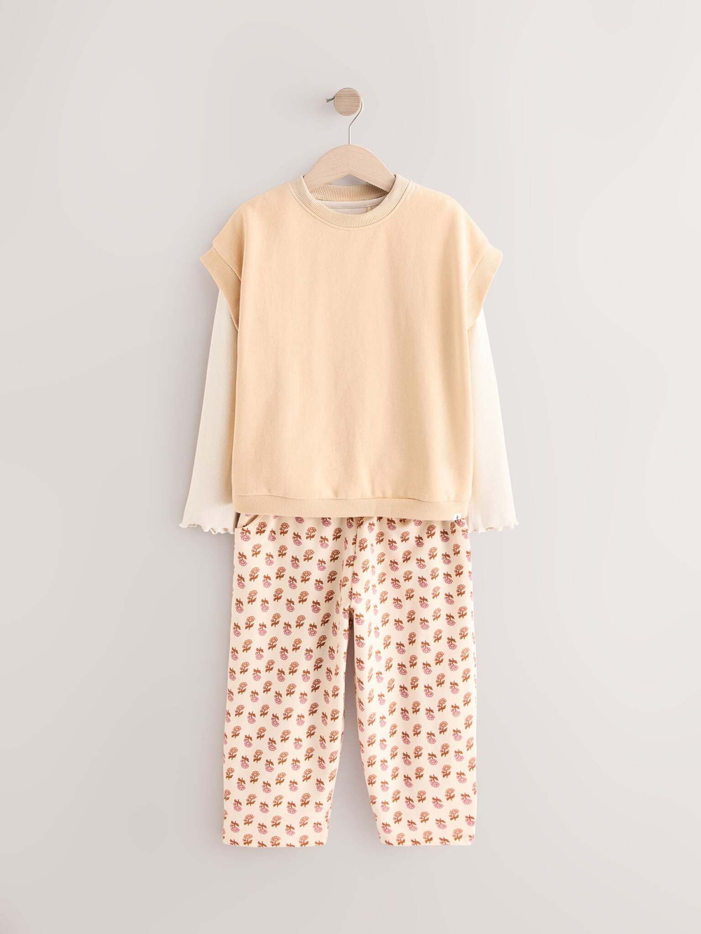 Комплект из трех предметов для девочки Next E54-940, Молочный, Кремовый