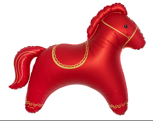 Шар (42''/107 см) Фигура, Красная лошадка, Сатин, 1 шт. в уп.