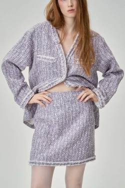 Юбка Джеки лиловая в клетку