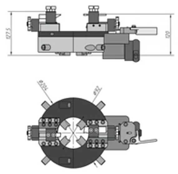 Кромкорез для труб с пневматическим зажимом Nodha ТВР-40