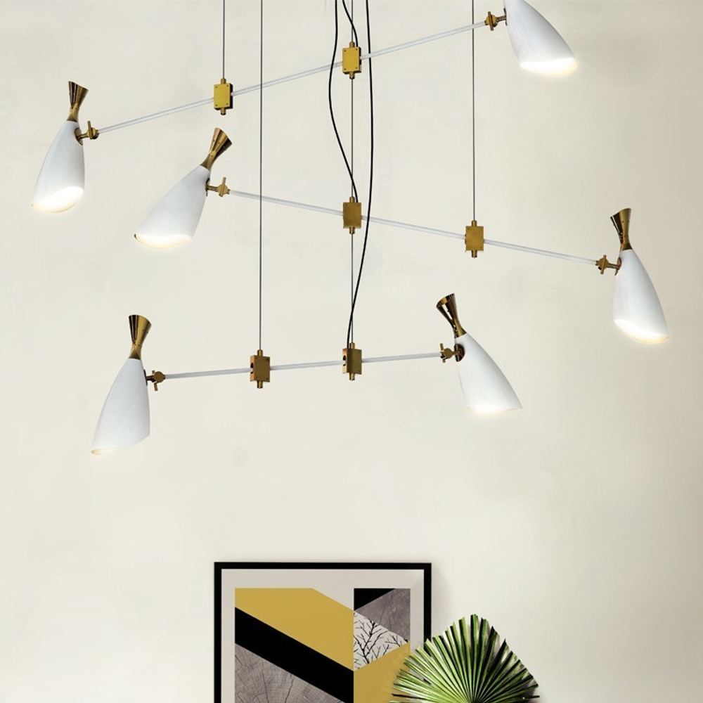 Pendant design lamp  Duke by Delightfull (6 lampshades,  White)