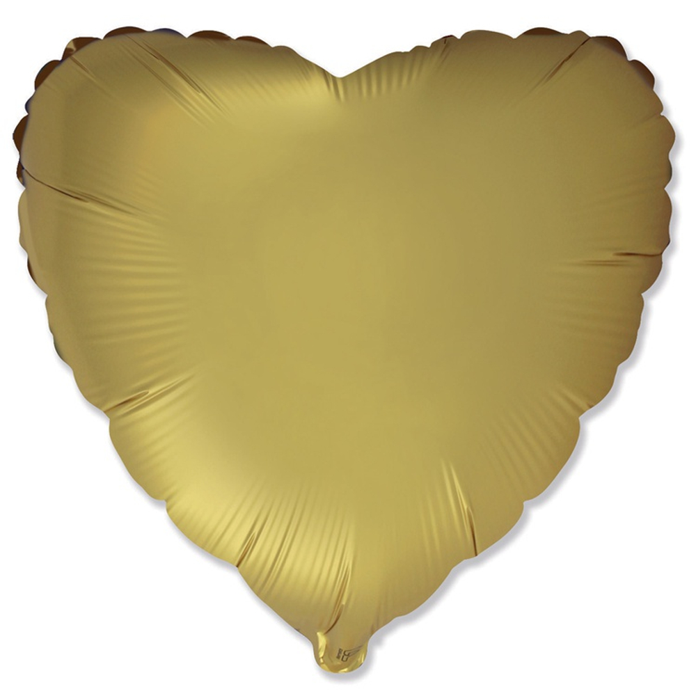 Шар фольгированный Сердце 46 см (Золотой)