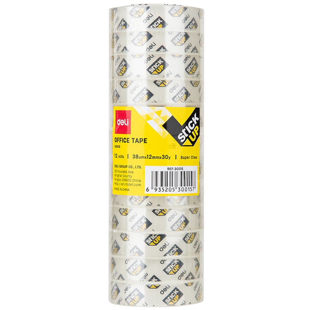 Клейкая лента DELI 12 мм х 30 м, прозрачная