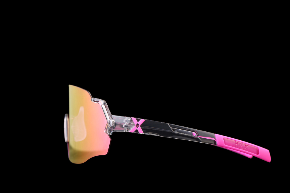 Спортивные очки с диоптриями HILX Savage (L) Shiny Crystal Grey Pink / Pink Lens