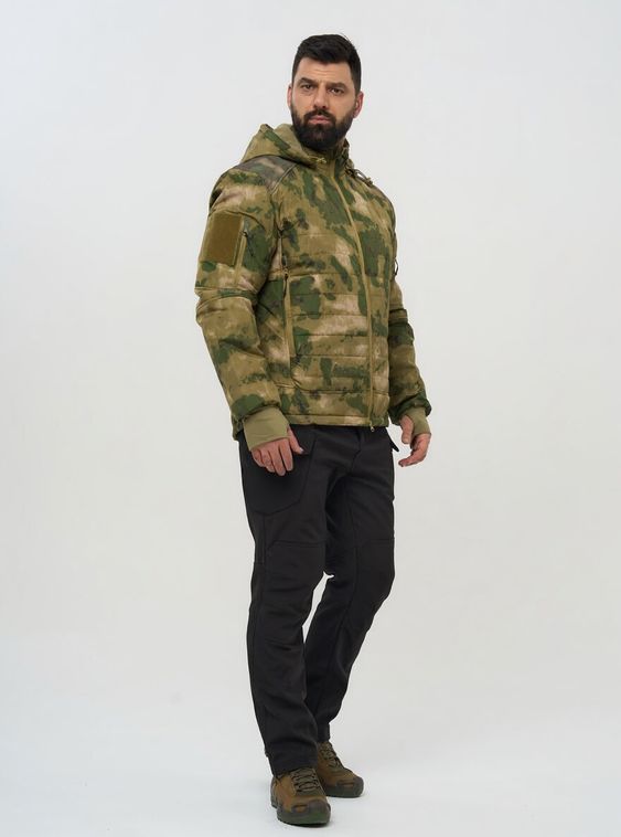 Тактическая военная демисезонная куртка Джунгли 2 с капюшоном Мох