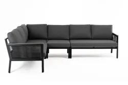 "Париж" угловой модульный диван, каркас из алюминия, цвет серый