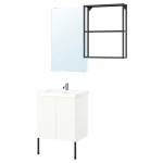 Комбинация для ванной - IKEA ENHET, 64х43х65 см, антрацит/белый, ЭНХЕТ ИКЕА
