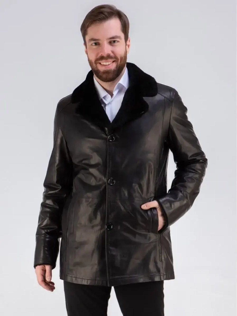 Дубленка мужская натуральная с мехом куртка зимняя Турция