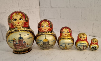 Матрешка "Санкт-Петербург" 5 мест