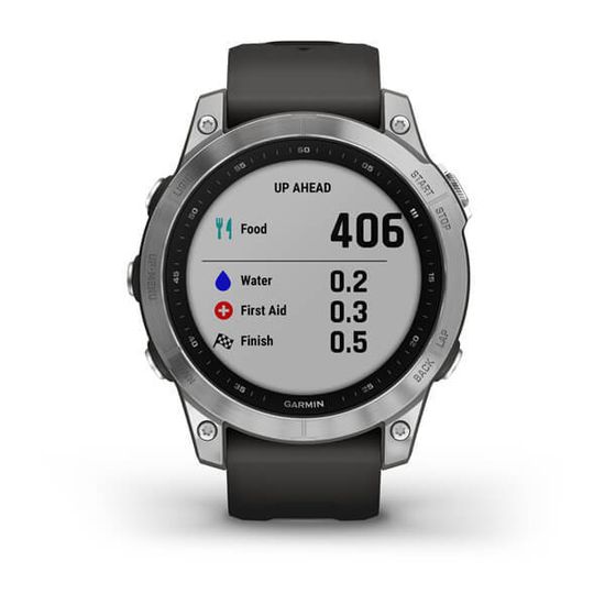 Часы Garmin Fenix 7, серебристый, графитовый силикон 010-02540-01