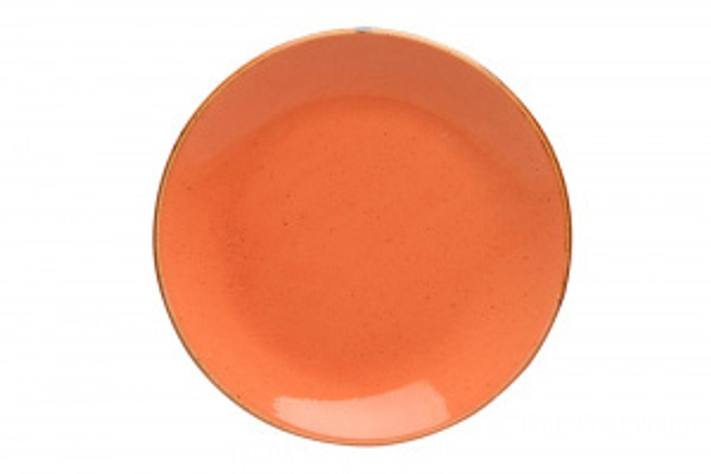 Тарелка 24 см безбортовая фарфор цвет оранжевый Seasons