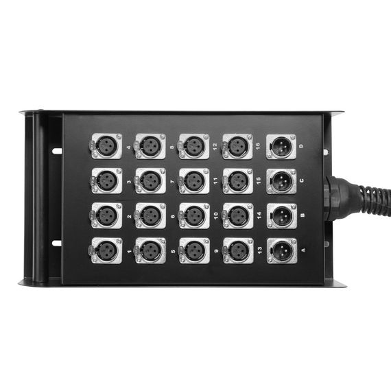 Adam Hall K 20 C 15 - мультикор 15 м, 16 XLR (F) - 4 XLR (M) со стейдж-боксом, 180х75х335 мм