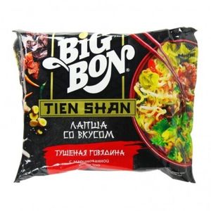 ЛАПША BIG BON СО ВКУСОМ ТУШЕНОЙ ГОВЯДИНЫ МАРИНОВАННОЙ КАПУСТЫ 85ГР