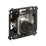 HDMI розетка одинарная в стену, тип А-А, "Avanti", "Закаленная сталь"