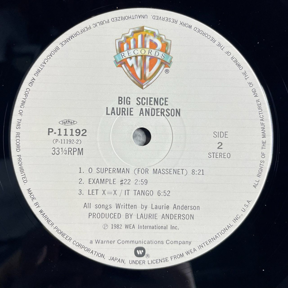 Винтажная виниловая пластинка LP Laurie Anderson Big Science (Japan 1982) (Obi)