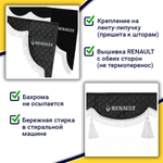 Ламбрекен с косынками стеганые Renault (экокожа, черный, белая лапша)