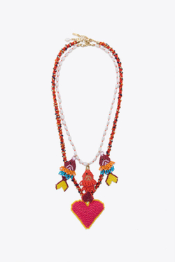 ZARA НАБОР ОЖЕРЕЛИЙ С РЫБКАМИ И СЕРДЦЕМ, РАЗНОЦВЕТНЫЙ
