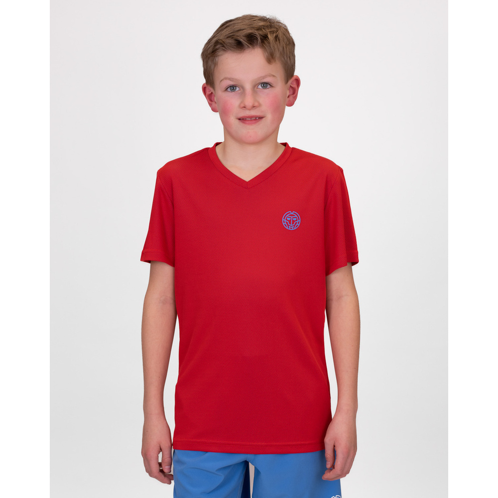 ОДЕЖДА ДЛЯ ТЕННИСА Мальчики, Футболка BIDI BADU CREW INSIDE OUT JUNIOR V NECK TEE .