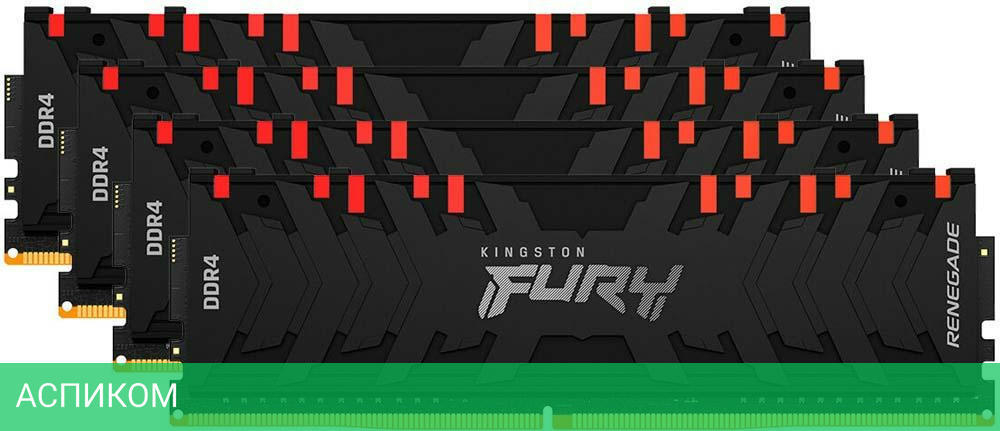 Оперативная память Kingston Fury Renegade RGB RTL Gaming DDR4 4x8GB (KF436C16RBAK4/32)