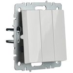 BRITE Выключатель 3-клавишный 10А ВС10-3-0-БрБ белый IEK