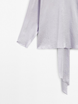 Massimo Dutti Свободная рубашка с глубоким вырезом на спине, пурпурный