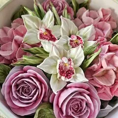 Зефир цветы «Орхидея» / 25 см