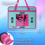 Папка на молнии с ручками BRAUBERG А4 1 отделение пластик 80 мм "Anime city" (3 штуки в упаковке)