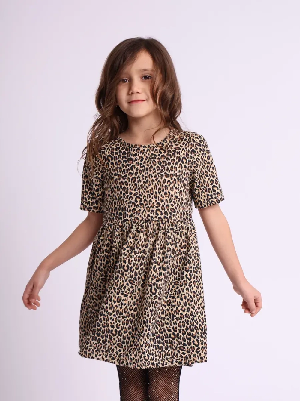 Платье в садик с коротким рукавом