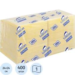 Салфетки бумажные Luscan Profi Pack 1-слойные 24х24 см жёлтые (400 листов в пачке)