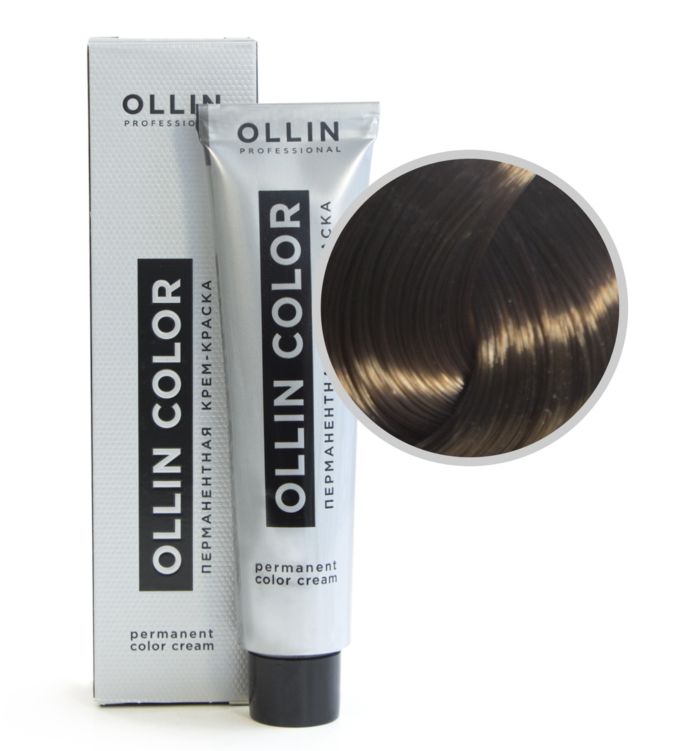 Ollin Color Крем-краска для волос, перманентная, тон №6-71, Темно-русый коричнево-пепельный, 60 мл