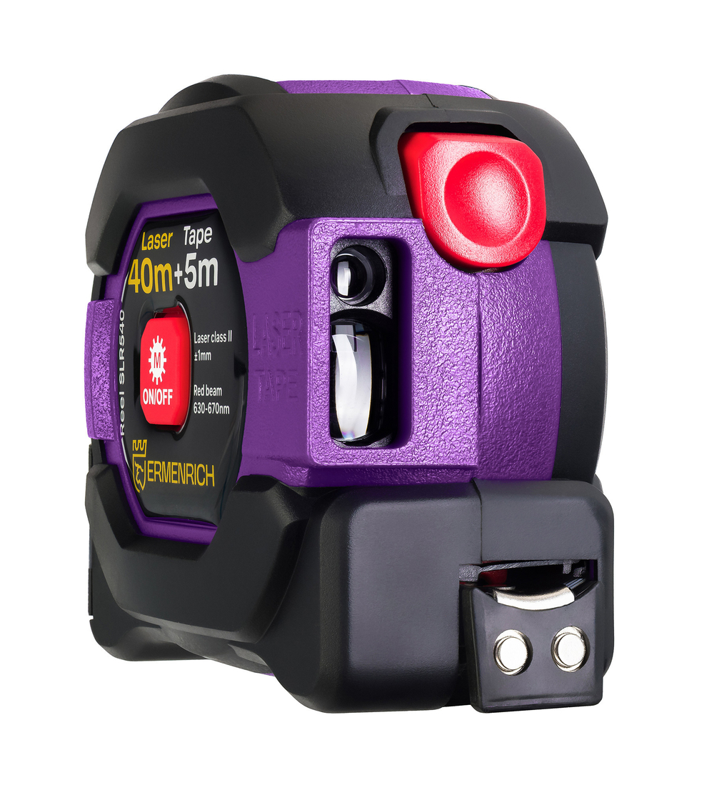 Рулетка с лазерным дальномером Ermenrich Reel SLR540, фиолетовый
