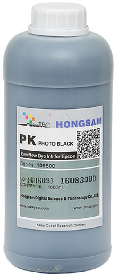 Чернила DCTec — HONGSAM водорастворимые для Epson серия: 109500 - Photo Black (Фото черный) 1000 мл.