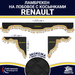 Ламбрекен с косынками двусторонние Renault (экокожа, черный, золотые кисточки)