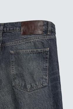 ZARA ДЖИНСЫ ПРЯМОГО КРОЯ RELAXED FIT, СИНИЙ