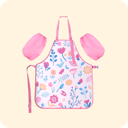 Фартук для творчества с застёжкой фастекс. Цветочный принт