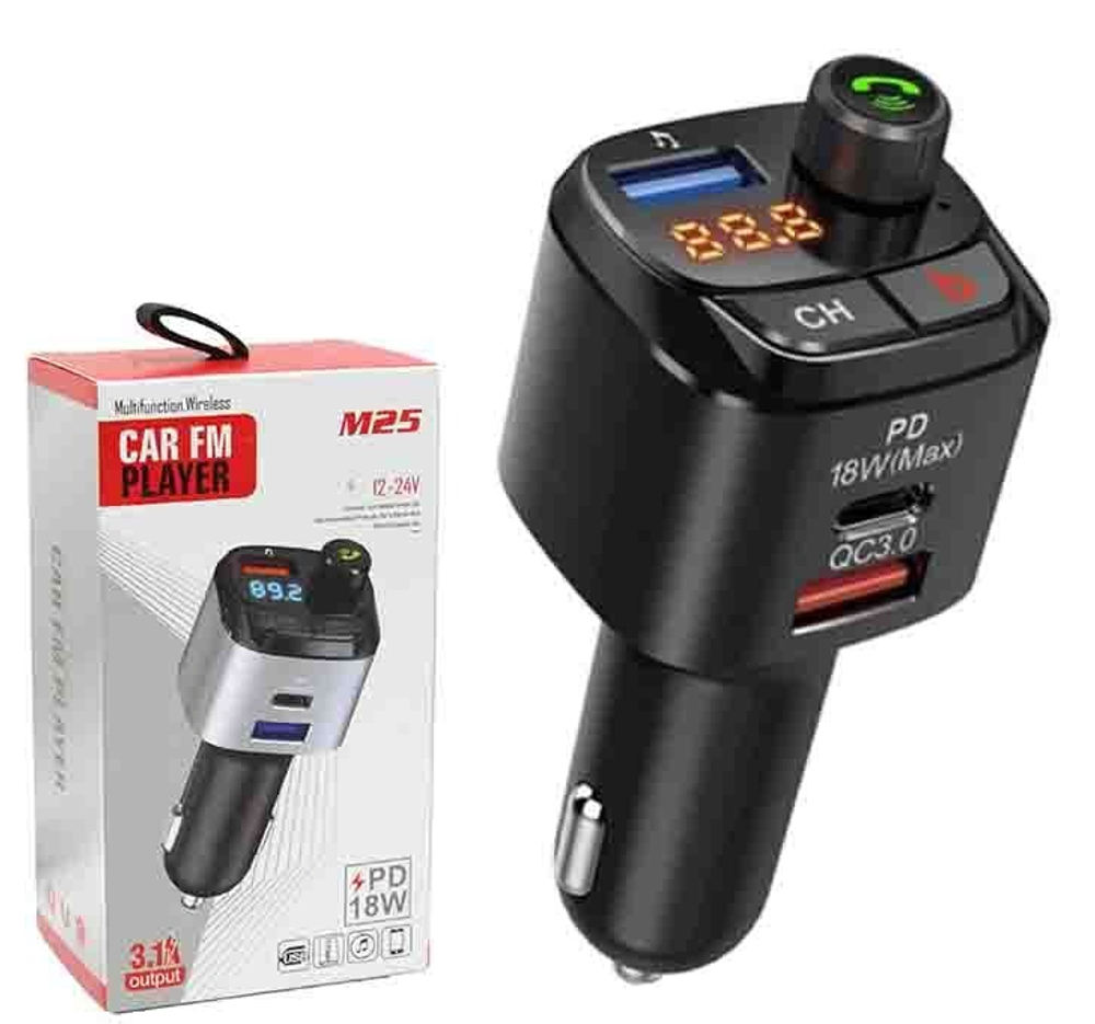 Автомобильный FM-трансмиттер M25 Bluetooth (черный)