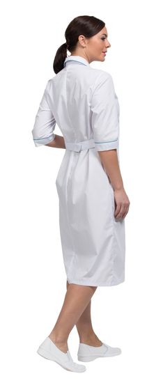 Халат женский "Ника" (белый/морская волна)