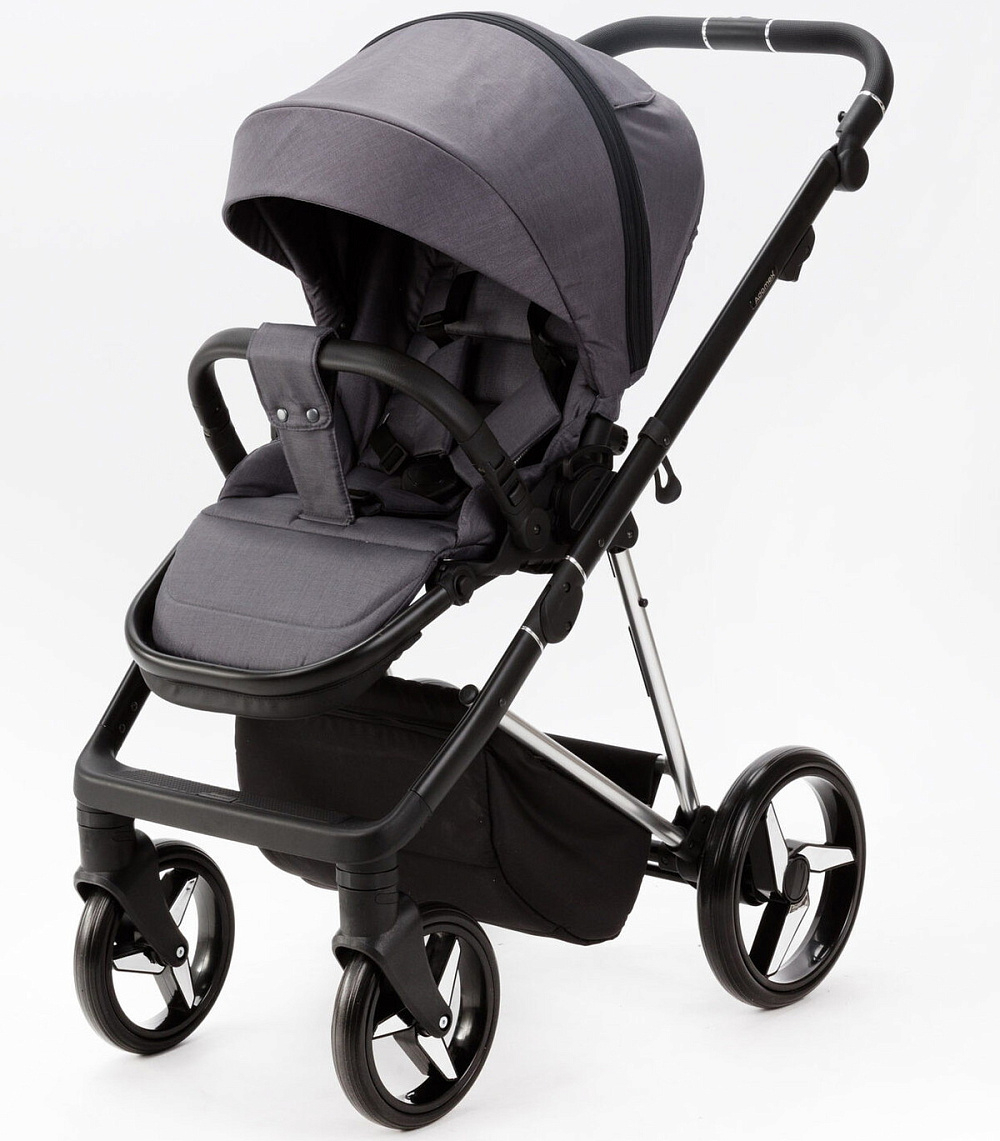 Детская коляска Adamex Quantum Special Edition 3 в 1 Q-TK681 (СЕРЫЙ+ХРОМ РАМА)
