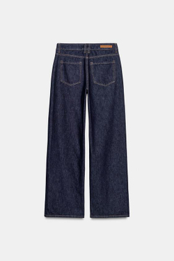 ZARA ДЖИНСЫ Z1975 WIDE-LEG СРЕДНЕЙ ПОСАДКИ С ЦЕПОЧКАМИ, СИНИЙ