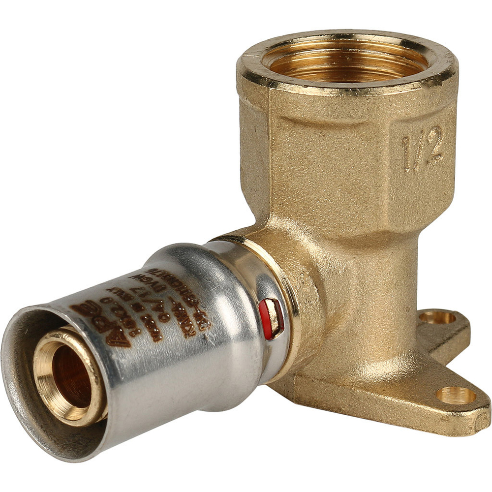 Угольник STOUT настенный с креплением короткий ВР 1/2" х16 пресс
