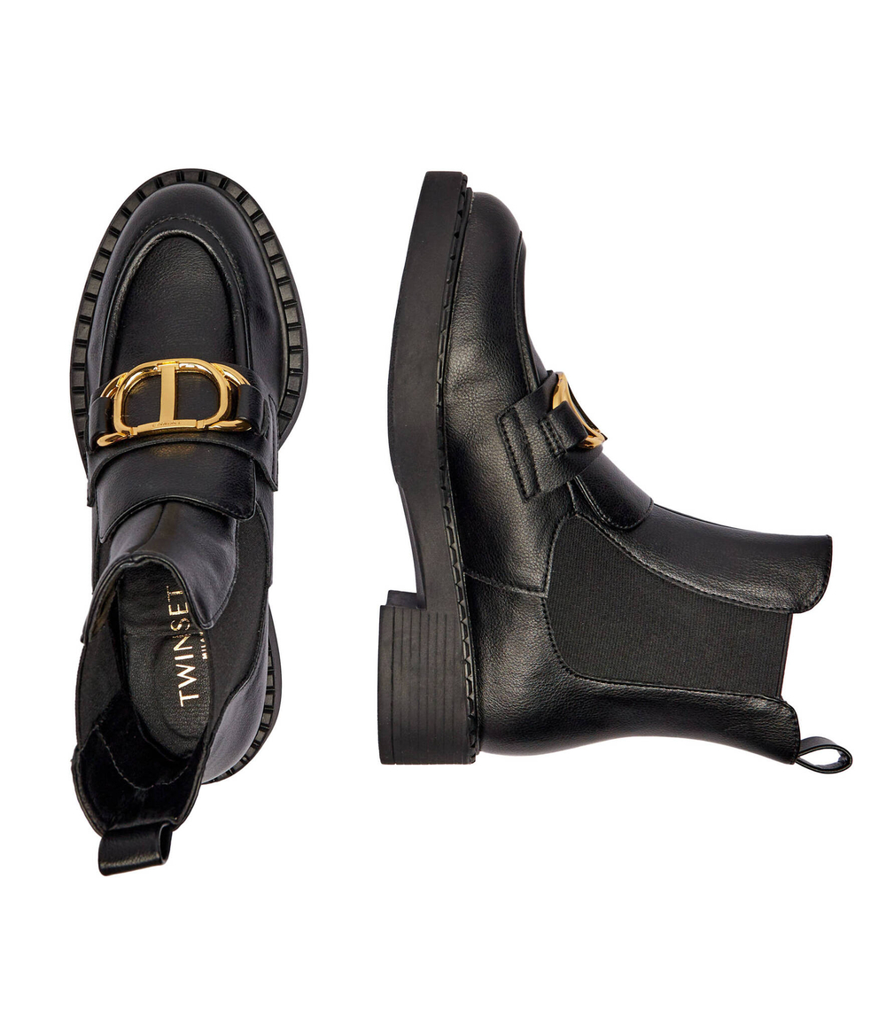 Кожаные челси TWINSET - черный(242TCP032)