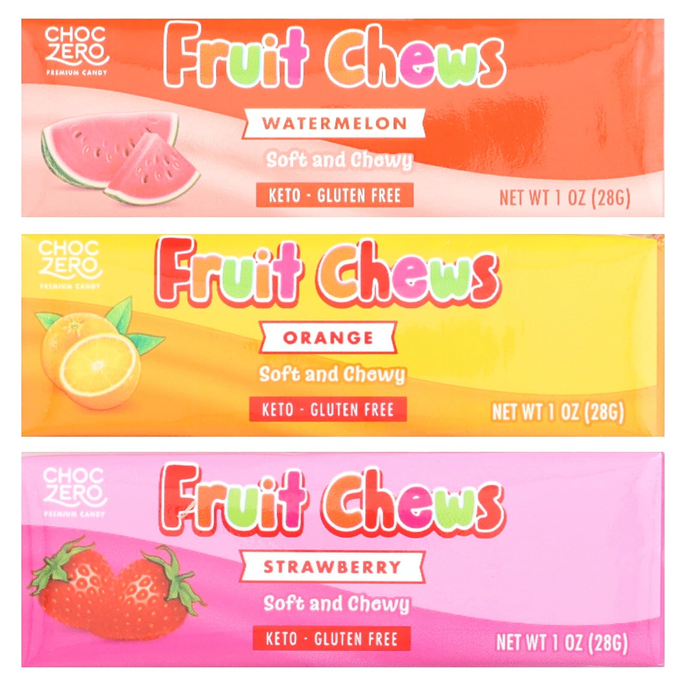 ChocZero, Фруктовые жевательные таблетки, разнообразные, 64 шт., 224 г (8 унций)