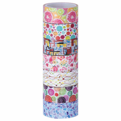 Клейкие WASHI-ленты для декора "Микс №2", 15 мм*3 м, 7 цветов, рисовая бумага, ОСТРОВ СОКРОВИЩ