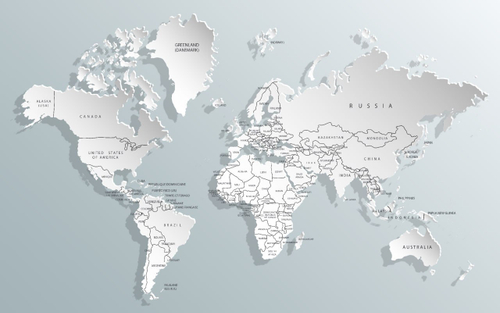 Географические карты №47 Фотообои и Фрески ручной работы